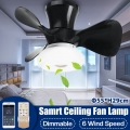 22" Deckenventilator Kronleuchtermit Beleuchtung LED-Licht Fernbedienung Dimmbar