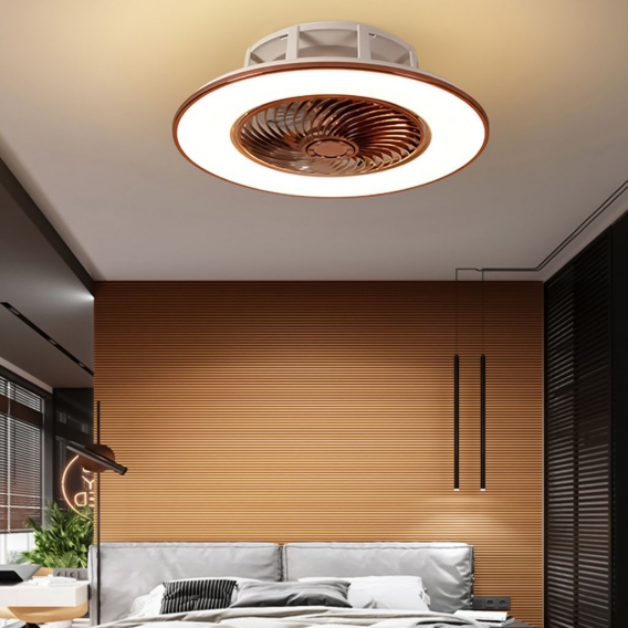 ECSEE 56cm Gold Deckenventilator LED Fan Licht 3-Stufen Lüfter Dimmbar Mit Fernbedienung