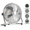 Bodenventilator A169 Windmaschine Standventilator 50 W | Chrom Design| 3 Drehzahlstufen | Ventilator für Zuhause Industrie Werks