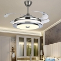 Deckenventilator mit Beleuchtung und Fernbedienung, 36W 42" LED Fan Licht Moderner Lampe, 4 Einziehbare Flügel Deckenventilator 