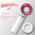 BIGTREE Mini Bladeless Fan Flügelloser Lüfter Portable Handheld, 3-Gang USB-Aufladung, Weiß