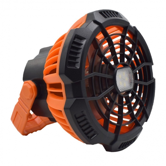 Fan Light 2-in-1-Akku mit großer Kapazität Leichter tragbarer heller Camping-Lüfter für den Alltag Orange Schwarz