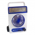 Tragbarer Mini-Lüfter Luftkühler Gebläse Solarenergie LED-Lampe Camping Hellblau