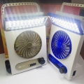 Tragbarer Mini-Lüfter Luftkühler Gebläse Solarenergie LED-Lampe Camping Hellblau