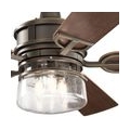 Casa Padrino Luxus Deckenventilator mit LED Beleuchtung und Fernbedienung Bronze / Braun 132 x H. 48 cm - Luxus Qualität