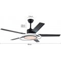Deckenventilator Licht 5 Blade Lampe  Fan Dimmbar Kronleuchter Lüfterlicht 3 Geschwindigkeiten mit Fernbedienung  für Schlafzimm