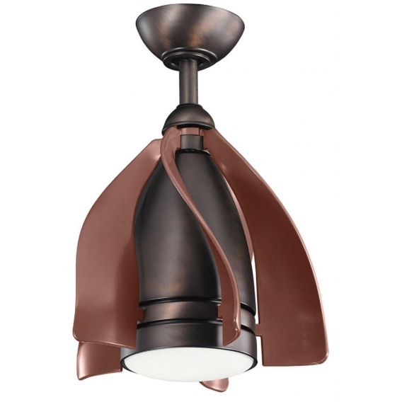 Casa Padrino Designer Deckenventilator mit LED Beleuchtung und Fernbedienung Bronze / Braun Ø 38 cm - Luxus Qualität