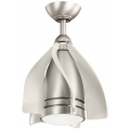 Casa Padrino Designer Deckenventilator mit LED Beleuchtung und Fernbedienung Silber / Champagnerfarben Ø 38 cm - Luxus Qualität