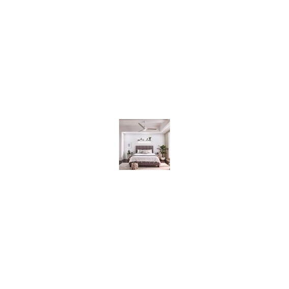 Casa Padrino Luxus Deckenventilator Weiß / Matt Silber 152 x H. 46 cm - Moderner dimmbarer Ventilator mit LED Beleuchtung und Fe