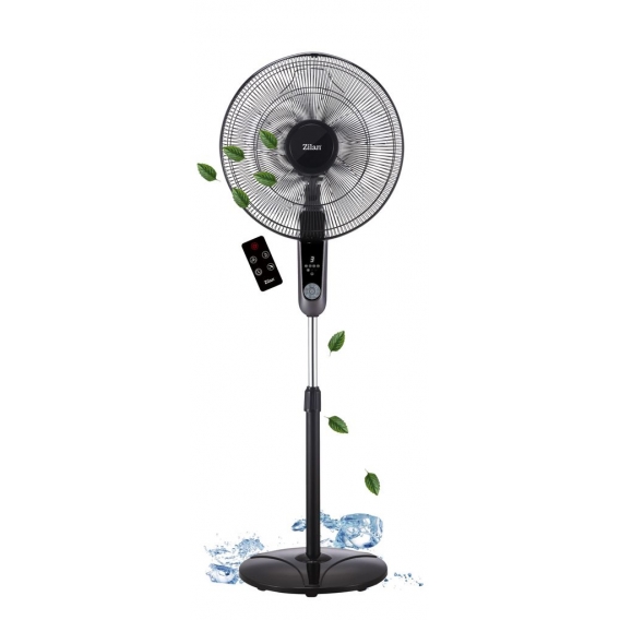 Zilan Standventilator mit Fernbedienung | LED-Display | 7,5h Timer | 3 Geschwindigkeitsstufen | Oszilierender Ventilator | Windm
