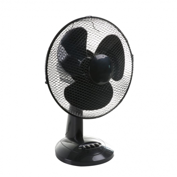 Tischventilator - Kühlung - Ventilator zu Fuß - Selbstdrehend - 3 Einstellungen - Schwarz - Durchmesser 30 cm - Höhe 48 cm