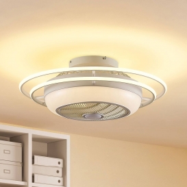 More about Lindby LED Deckenventilator mit Lampe 'Ilvie' dimmbar Fernbedienung (Modern) in Weiß aus Metall u.a. für Wohnzimmer & Esszimmer 