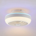 Lindby LED Deckenventilator mit Lampe 'Thyron' dimmbar Fernbedienung (Modern) in Weiß aus Metall u.a. für Wohnzimmer & Esszimmer