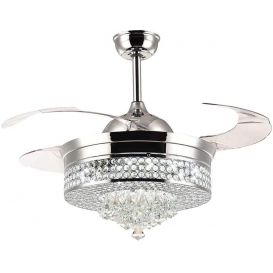 More about 42'' Kristall Deckenventilator Fan Kronleuchter LED Dimmbare Lüfterlicht mit Fernbedienung für Wohnzimmer
