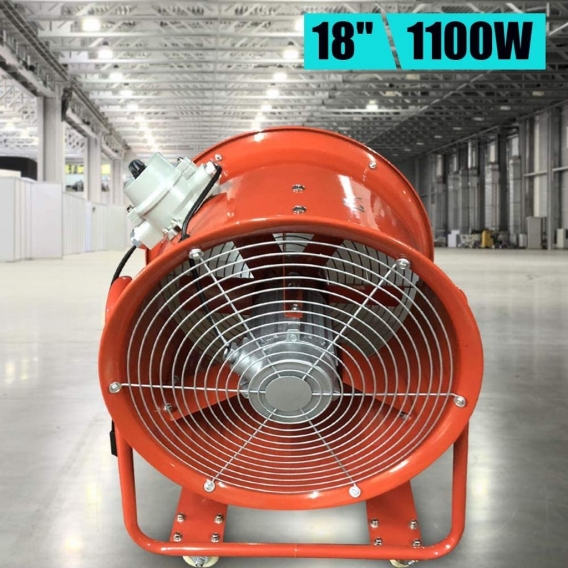 18 Zoll 1100W 9900 m³/h Gebläse Lüfter Industrie Extraktor Tragbarer Ventilator Luft Axial Metall Gebläse Tragbarer Ventilator L