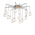 Ideal Lux RHAPSODY - Indoor Cluster Deckenpendelleuchte 16 Lichter Schwarz, G9