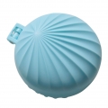 Shell Shape Mini USB wiederaufladbarer Handheld-Sommerlüfter mit Schminkspiegel Blau