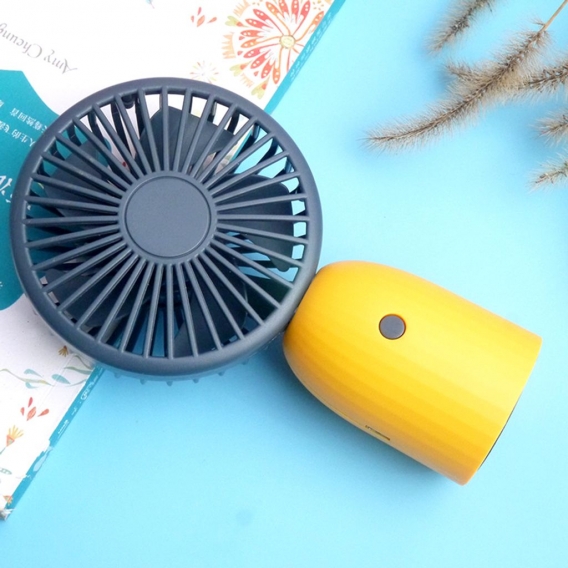 Tragbarer Mini Handheld USB wiederaufladbarer Summer Mute Lüfter Kühler Gelb