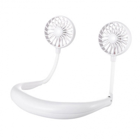 USB Tragbarer Nackenventilator, wiederaufladbare Nackenbügel Sport Fan Lazy Hals hängenden Dual Cooling Fan Weiß