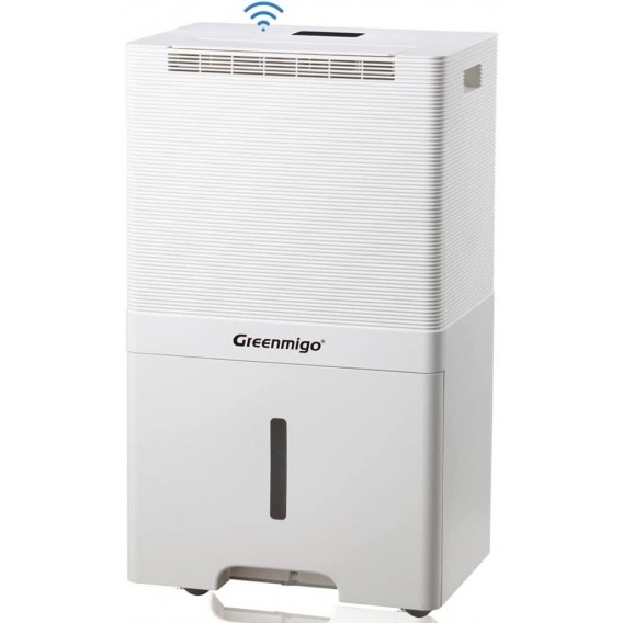 Greenmigo WiFi Luftentfeuchter 55L/Tag,Ionisator,HEPA-Filter und Aktivkohlefilter,Kontinuierlicher Abfluss,Wäschetrockner,24-Stu