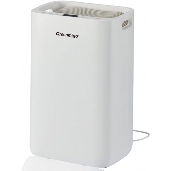 Greenmigo Luftentfeuchter 20L/Tag,Ionisator,HEPA-Filter und Aktivkohlefilter,Kontinuierlicher Abfluss,Wäschetrockner,24-Stunden-