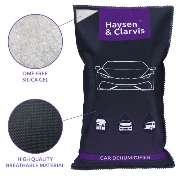 Haysen & Clarvis Luftentfeuchter Auto Wiederverwendbar Entfeuchter Auto Entfeuchter Kissen Perfekt Für Auto (300 g)