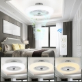 Fiqops 80W Deckenventilator Timer Kühler Beleuchtung Lüfter LED Weiß Fan Leuchte Zimmer