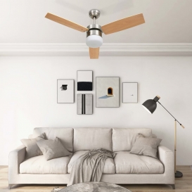 More about Home & Garden Deckenventilator mit Lampe und Fernbedienung 108 cm Hellbraun