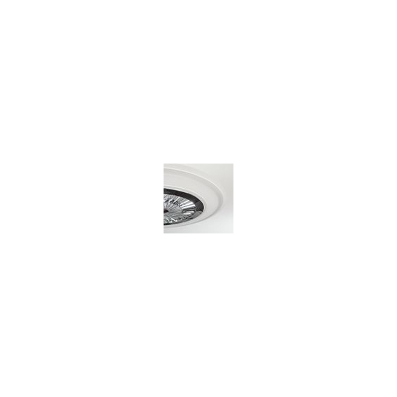 »Solimbergo« moderne Deckenlampe mit Ventilator aus Kunststoff in Weiß und Chrom, mit Fernbedienung dimmbar, mit Timer, 1 x 36 W