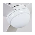 »Campomolle« Deckenlampe mit Ventilator aus Metall und Kunststoff in Weiß/Holzoptik, über Fernbedienung dimmbar, wendbaren Rotor