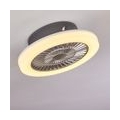 »Gabbio« LED Deckenventilator aus Kunststoff in Grau/Weiß, mit Ventilator, 32 Watt, Ø 50 cm, 1950 Lumen, 3000 Kelvin, bedienbar 