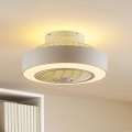 Lindby LED Deckenventilator mit Lampe 'Milijanka' dimmbar Fernbedienung (Modern) in Alu aus Metall u.a. für Wohnzimmer & Esszimm
