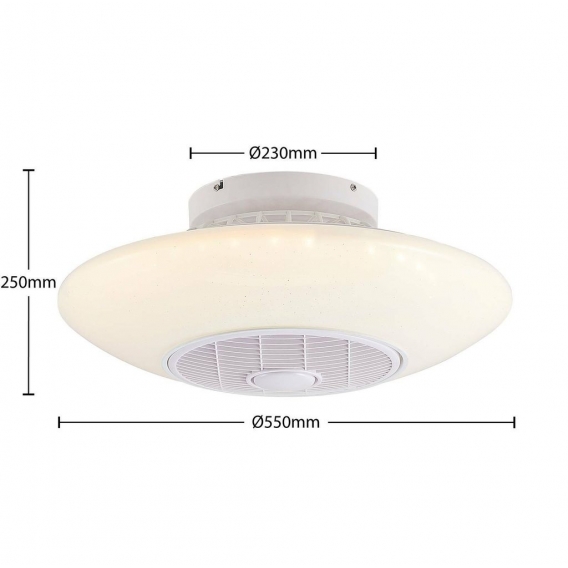 Lindby LED Deckenventilator mit Lampe 'Koray' dimmbar Fernbedienung (Modern) in Weiß aus Metall u.a. für Wohnzimmer & Esszimmer 