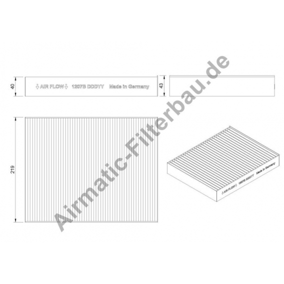Filter, InnenraumluftFunktional von Airmatic (IF1207B) Filter Heizung/Lüftung Pollenfilter