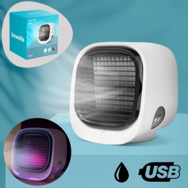 More about Bewello® - Mini-USB-Lüfter mit Luftkühler - Kleiner Tischventilator Airco - Weiß - Mobiler Wasser-Luftkühler - mit LED-Stimmungs