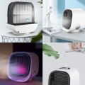 Bewello® - Mini-USB-Lüfter mit Luftkühler - Kleiner Tischventilator Airco - Weiß - Mobiler Wasser-Luftkühler - mit LED-Stimmungs