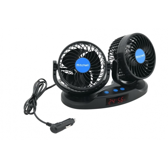 Compass 07224 - Ventilator Mitchell DUO 2x130mm 12V mit Thermometer