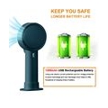 Handventilator akku Mini Ventilator akku Tragbarer Lüfter Elektrischer Aufladbarem Batterie für Reisen Draußen,Büro(Grün)