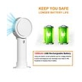 Handventilator akku Mini Ventilator akku Tragbarer Lüfter Elektrischer Aufladbarem Batterie für Reisen Draußen,Büro(Weiß)