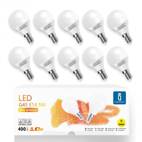 Aigostar E14 LED Lampe 5W, Warmweiß 3000K, 400 Lumen, 230 Grad Abstrahlwinkel, Nicht Dimmbar - 10er Set