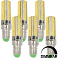 6 Stück Dimmbar E14 7W LED Lampe Warmweiß 3000K AC 220-240V 80x2835 SMD Mit Silikon Mantel