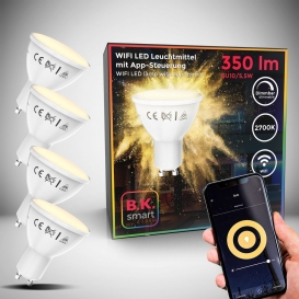 More about 4er Set LED GU10 Wi-Fi Lampe 5,5 Watt 350 Lumen 2.700K Warmweiß Dimmbar App- Sprachsteuerung Alexa Google Home iOS & Android WLA