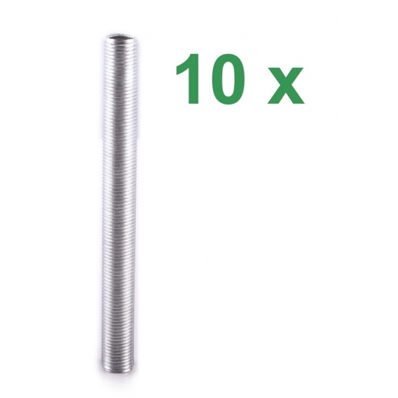 10x M10 Gewinderöhrchen Gewinderohr Gewinde Rohr 10cm 100mm für Porzellanfassung