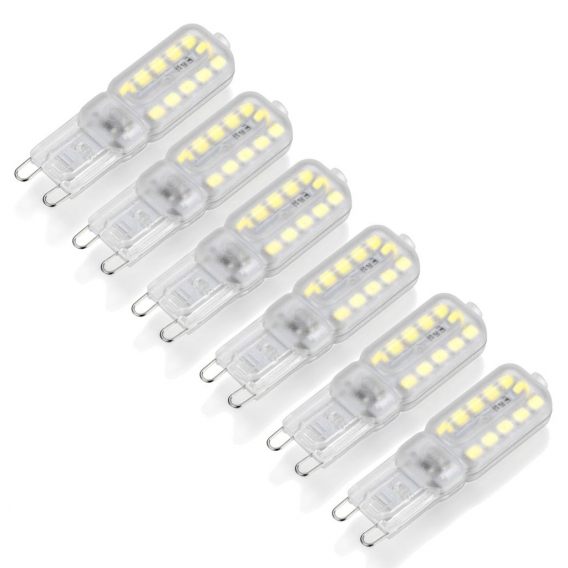 6x G9 LED Glühbirne Warmweiß Halogen Leuchtmittel SMD 2835 AC220V Dimmbar Birne, 5W