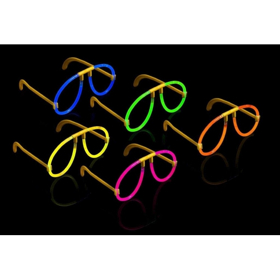 10 leuchtende Knicklichter Brillen - Leuchtbrillen Set