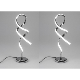 More about 2er Set LED Tischlampen, Leuchten Spirale H. 44cm silber aus Metall Formano