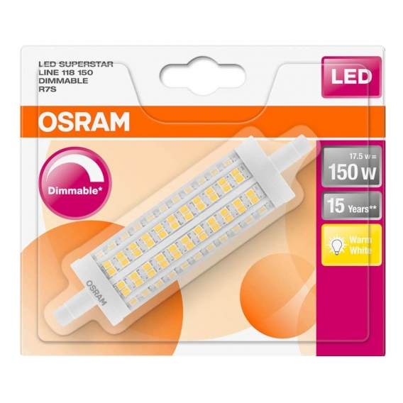 3 x OSRAM LED Superstar Line Sockel R7S Dimmbar Warmweiß Ersetzt eine 150 Watt Lampe Klar