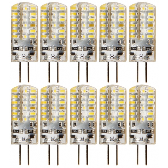 10er-Sparpack LED-Stiftsockellampe McShine "Silicia", G4, 12V, 2W, 160lm, warmweiß