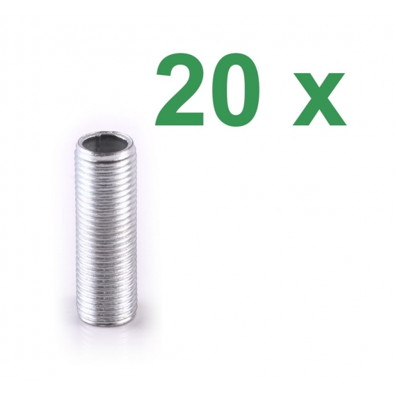 20x M10 Gewinderöhrchen Gewinderohr Gewinde Rohr 3cm 30mm für Porzellanfassung