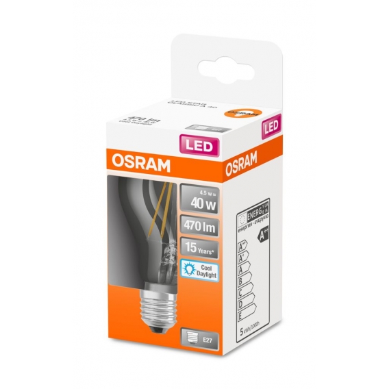 OSRAM LED Star klare Filament LED Lampe, B22d Sockel, Tageslichtweiß (6500K), Birnenform, Ertsatz für herkömmliche 40W-Glühbirne